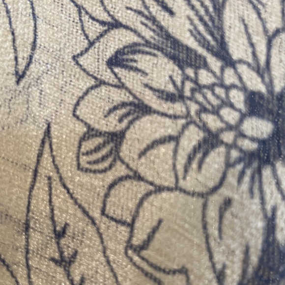 Ivory and Navy Floral Print Kimono with Pearls - Picture 17 of 17